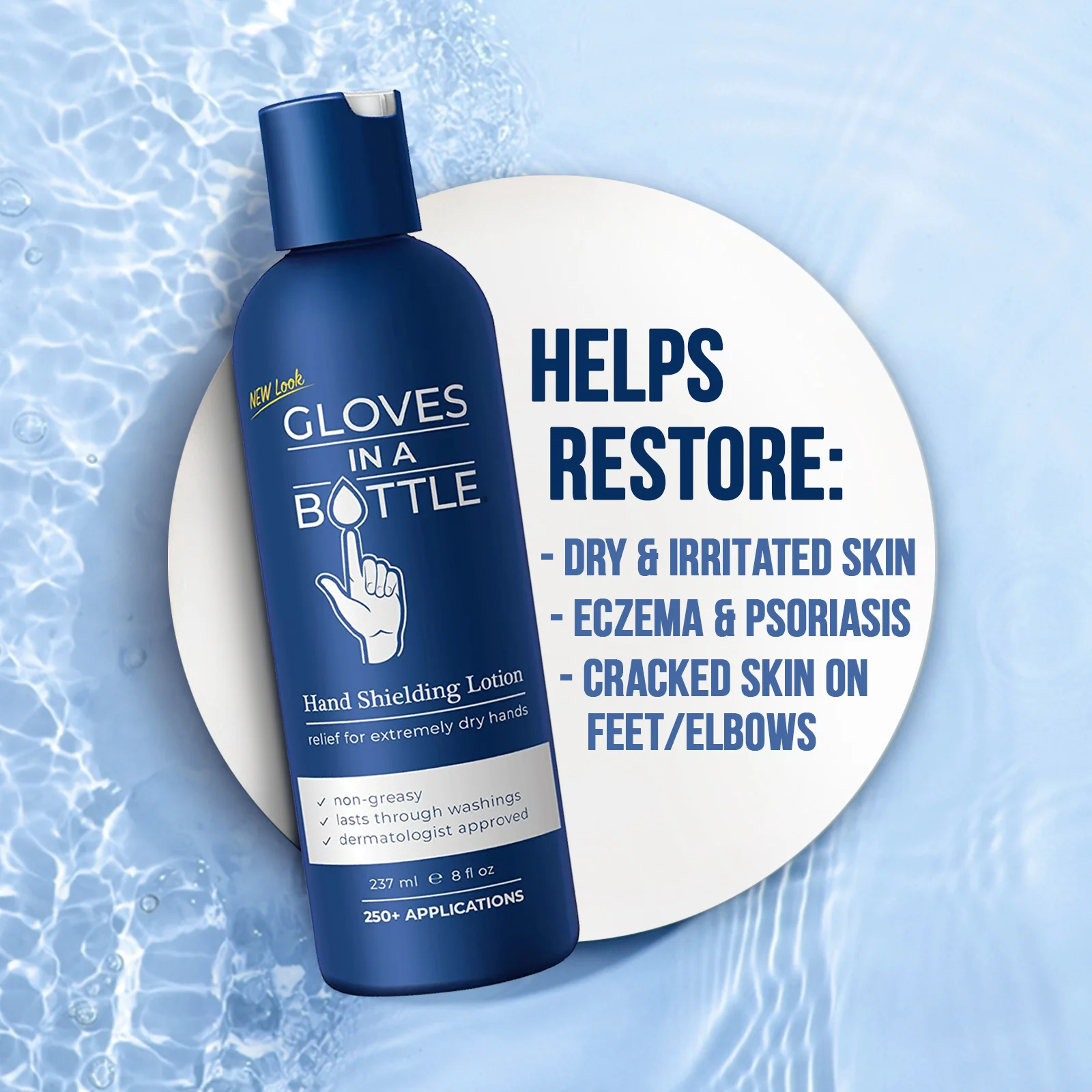 Gloves In A Bottle Shielding Lotion - Great for Dry Itchy Skin 8oz Bottle w/ pump + 2oz Bottle - Image 6